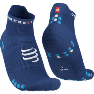 Chaussettes de running COMPRESSPORT Pro Racing Socks V4.0 Run Low – Bleu – Taille 39/41