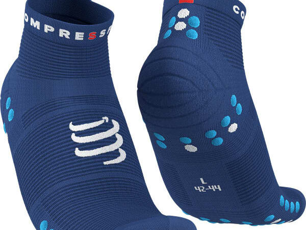 Chaussettes de running COMPRESSPORT Pro Racing Socks V4.0 Run Low - Bleu - Taille 39/41