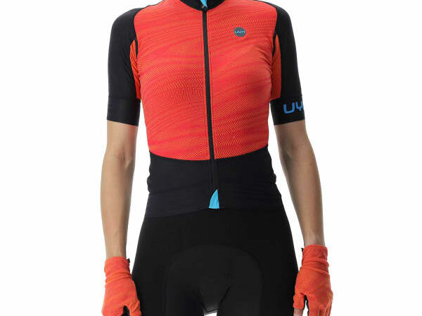 Maillot cyclisme UYN Lady Allroad Aerofit Ow Shirt - Rose / Orange / Noir - taille S