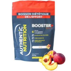 AUTHENTIC NUTRITION Booster+ Peche 500g Bleu Unique 2025 – Boisson énergétique isotonique