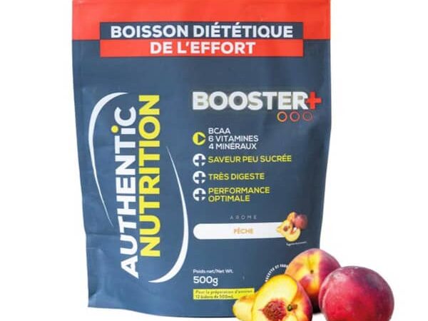 AUTHENTIC NUTRITION Booster+ Peche 500g Bleu Unique 2025 - Boisson énergétique isotonique