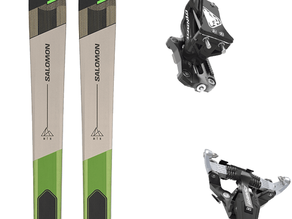Pack ski de randonnée Salomon Mtn 86 Pro 25 + Fixations - Gris / Noir / Vert - modèle 2025 - taille 156