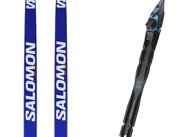 Pack ski de fond Salomon S/lab Skate 24 + Fixations - Bleu / Blanc - modèle 2024 - taille 170