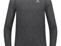 Tee-shirt technique à manches longues ODLO Essential Seamless pour homme - Noir / Gris - taille S 2025