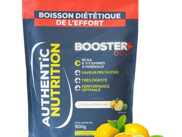 AUTHENTIC NUTRITION Booster+ 500g Citron Bleu Unique 2025 - Boisson énergétique isotonique pour sportifs