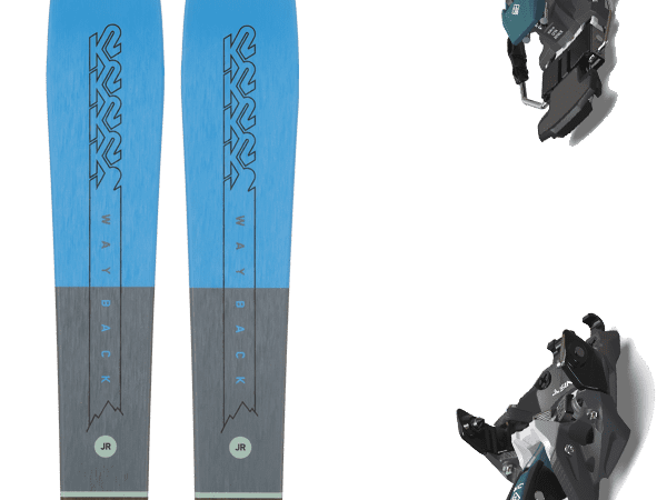 Pack ski de randonnée K2 Wayback Jr 25 + Fixations - Bleu / Gris / Noir - modèle 2025 - taille 136