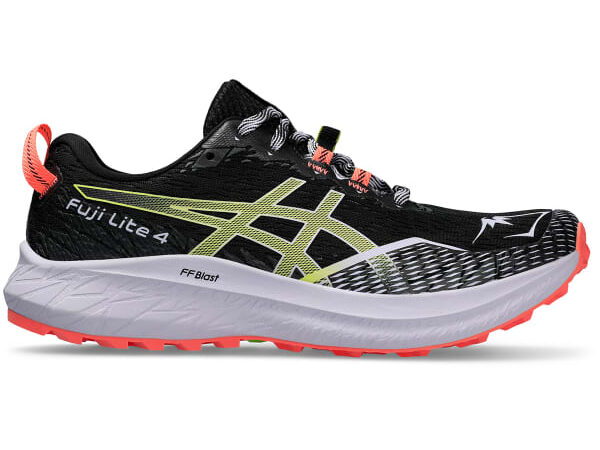 Chaussure de trail ASICS Fuji Lite 4 W pour femme - Bleu / Jaune / Rose - taille 40 1/2