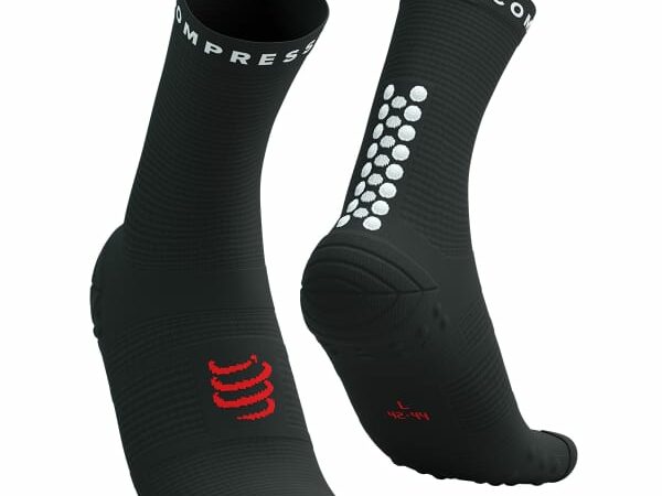 Chaussettes de running COMPRESSPORT Pro Racing Socks V4.0 Run High - Noir / Jaune - taille 35/38