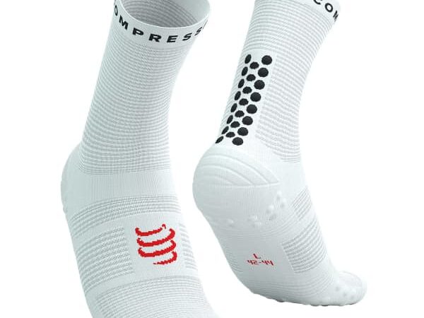 Chaussettes de running COMPRESSPORT Pro Racing Socks V4.0 Run High - Blanc - taille 35/38