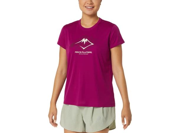 ASICS Fujitrail Logo Ss Top W - Rose - taille XS 2024