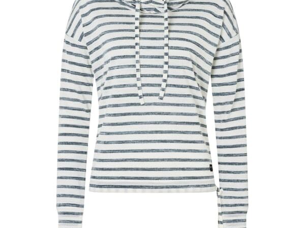 SUPER.NATURAL W Funnel Stripe Hoodie - Blanc / Bleu - taille S 2024