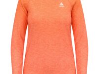 Tee-shirt de running technique Odlo Ts Crew Neck L/s Essential Seamless pour femme en orange taille M 2024