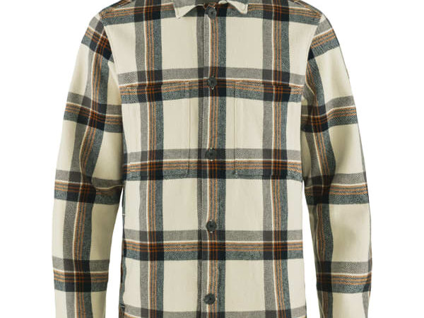 Surchemise FJALLRAVEN Singi Flannel Overshirt pour homme - Beige / Bleu - taille L 2025