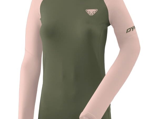 DYNAFIT Alpine Pro W L/s Tee - Vert / Rose - taille S 2025