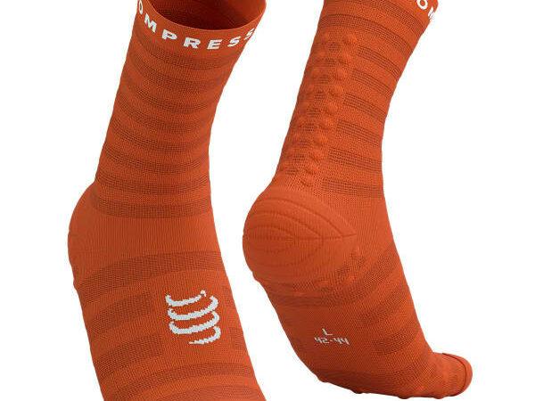 Chaussettes de running ultralégères COMPRESSPORT Pro Racing Socks V4.0 Ultralight Run High - Orange - taille 45/48 2025