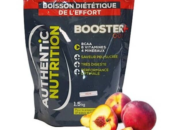 AUTHENTIC NUTRITION Booster+ 1500g Peche Orange Unique 2025 - Boisson énergétique isotonique