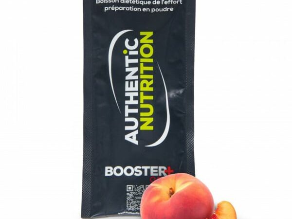 AUTHENTIC NUTRITION Booster+ Sachet 40g Pêche Orange Unique 2024 - Boisson énergétique isotonique riche en BCAA et électrolytes