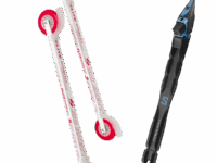 Pack ski-roues SKI SKETT Elite Skate PE 25 + Fixations - Blanc / Rouge - modèle 2025 - taille Unique