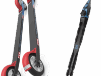 Pack ski roue Kv+ Rollerski Launch Skate Curved 60 Cm Slow Wheels 25 + Fixations - Noir - modèle 2025 - taille Unique