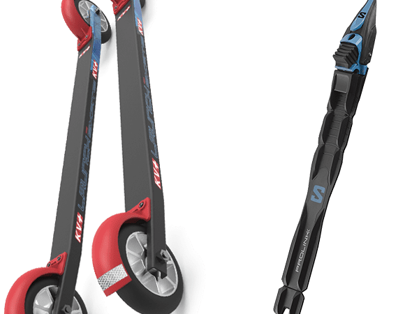 Pack ski roue Kv+ Rollerski Launch Skate Curved 60 Cm Slow Wheels 25 + Fixations - Noir - modèle 2025 - taille Unique