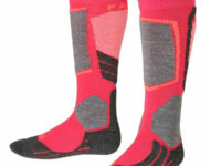 Chaussettes de ski FALKE Sk2 Kids pour enfant - Rose / Gris