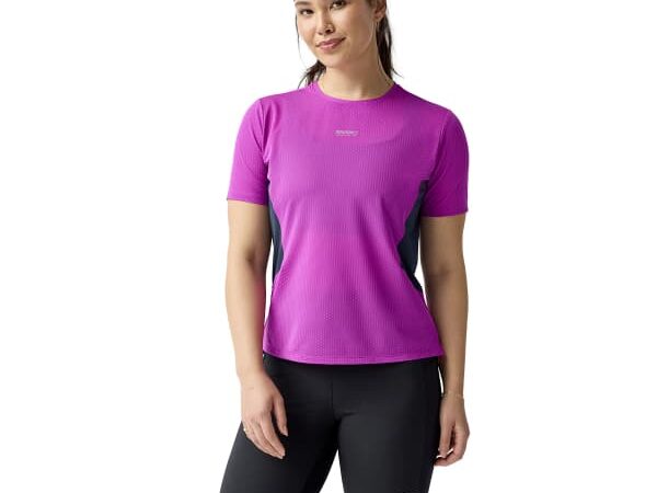 Tee-shirt technique BROOKS High Point Short Sleeve 2.0 pour femme - Violet - taille XS