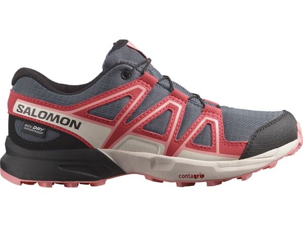 Chaussure de running enfant Salomon Speedcross WP J - Gris / Rouge - Taille 29 2025