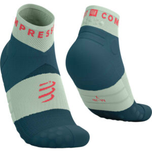 Chaussettes de trail Compressport Ultra Trail Low – Vert/Bleu – Taille 35/38 2025