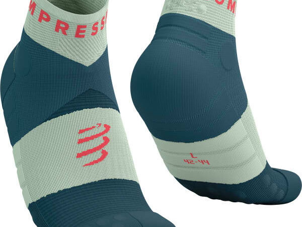 Chaussettes de trail Compressport Ultra Trail Low - Vert/Bleu - Taille 35/38 2025