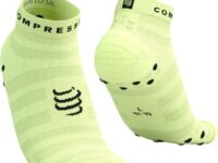 Chaussettes de running Compressport Pro Racing Socks V4.0 Ultralight Run Low - Vert / Jaune