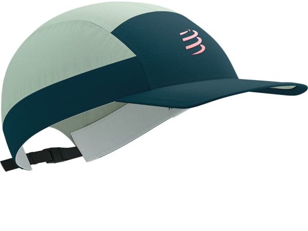 COMPRESSPORT 5 Panel Light Cap - Casquette de running légère en bleu et vert