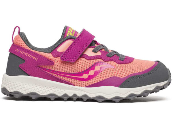 Chaussures de trail SAUCONY Peregrine Kdz A/c Shield - Rose / Gris - taille 10.5K 2025