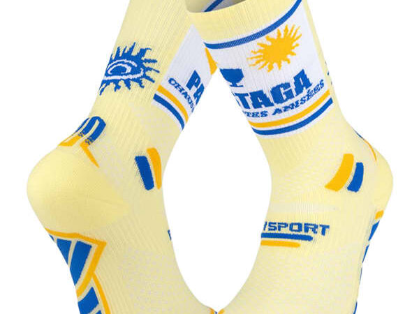 Chaussettes Trail Collector Nutri - BV SPORT Blanc / Bleu / Jaune - taille 36/38 2025