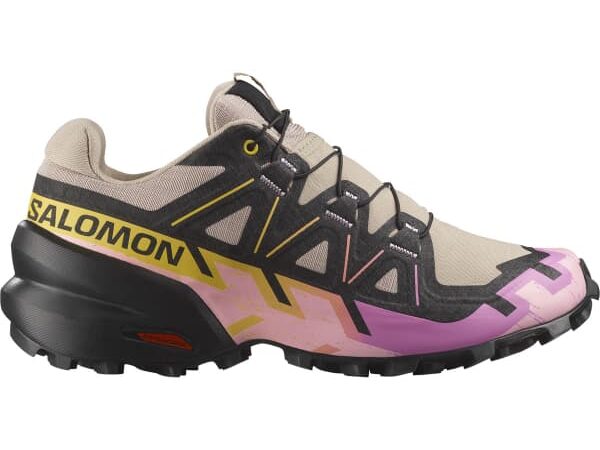 Chaussure de trail running SALOMON Speedcross 6 W - Beige / Noir / Violet - taille 36 2025