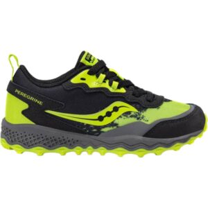 Chaussures de trail SAUCONY Peregrine Kdz Shield – Noir / Vert – taille 33 2025