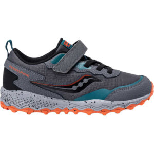 Chaussures de trail SAUCONY Peregrine Kdz A/c Shield – Gris / Bleu – taille 32 2025