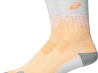 Chaussettes de course ASICS Performance Run Sock Crew - Orange / Blanc - taille 35/38