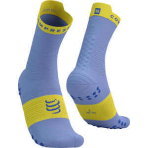 Chaussettes running COMPRESSPORT Pro Racing Socks V4.0 Run High – Violet / Jaune – taille 35/38 2025