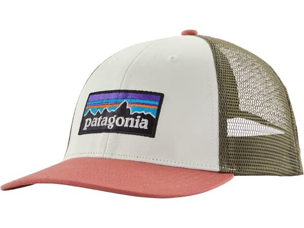 Casquette PATAGONIA P6 Logo Lopro Trucker Hat - Blanc / Rose / Vert - Taille Unique