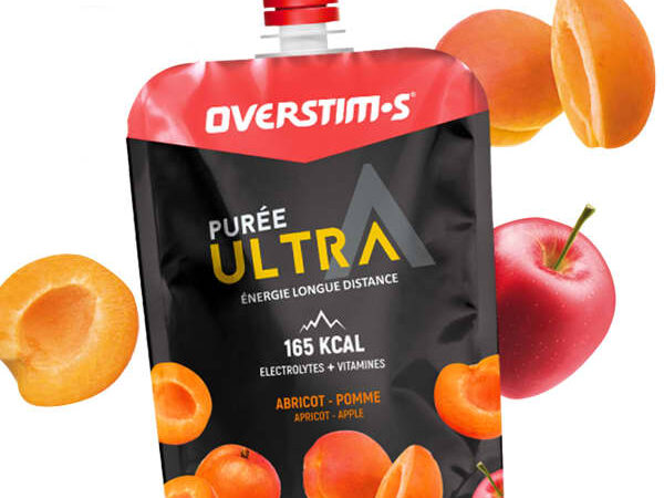 Compote énergétique OVERSTIMS Puree Ultra Abricot-pomme pour le trail