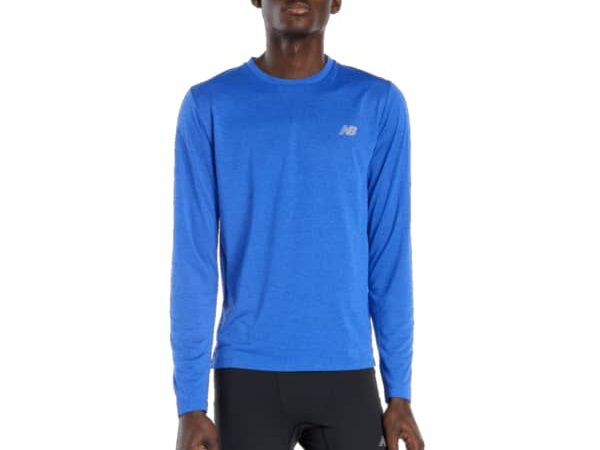 Haut de running New Balance Athletics LS pour homme - Bleu - Taille S