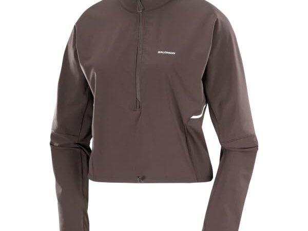 Sweatshirt court Salomon SENSE AERO HYBRID CP PLVR W pour femme - Marron - taille XS 2025