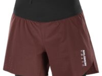 Short Salomon S/LAB ULTRA 2IN1 W pour femme - Marron / Noir / Rouge - taille XS 2025