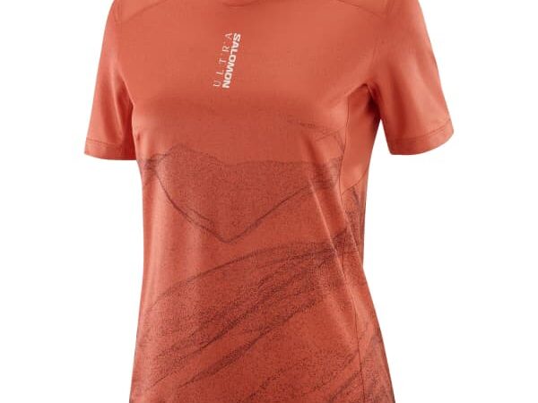 Tee-shirt de trail SALOMON S/lab Ultra Tee Aop W - Orange - taille XS