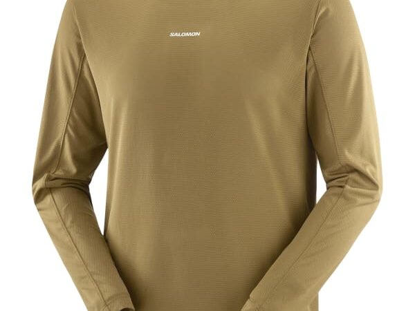 SALOMON Shkout Core Ls Tee - Marron / Vert - taille S 2025