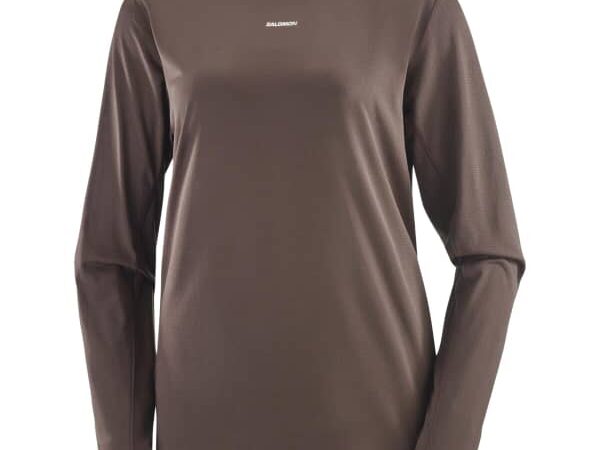 T-shirt manches longues Salomon Shkout Core LS Tee pour femmes - Marron - taille XS 2025