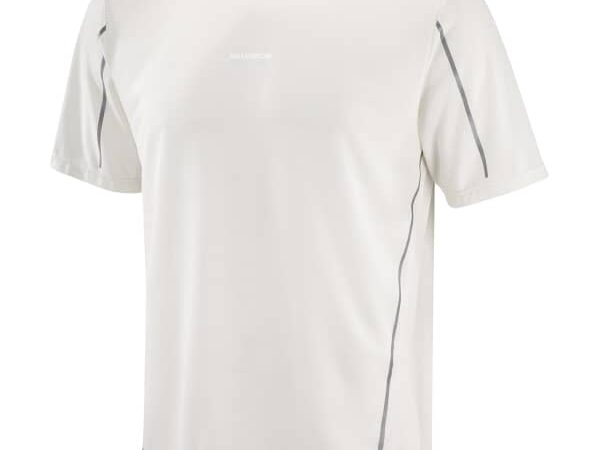 Tee-shirt de running homme SALOMON Shkout Core Stlr Ss Tee - Blanc - taille S 2025