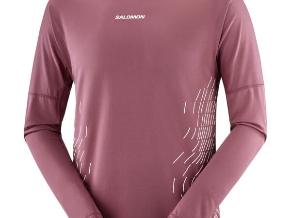 Tee-shirt de running Salomon Sense Aero Ls Tee Gfx - Rose - taille S 2025