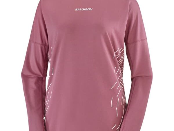 Tee-shirt de running Salomon Sense Aero Ls Tee Gfx W - Rose - taille XS