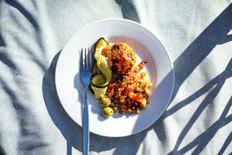 Lasagnes végétariennes courgette–ricotta–lentilles corail